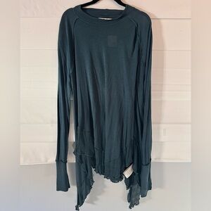 Free People Teal Long Sleeve Top